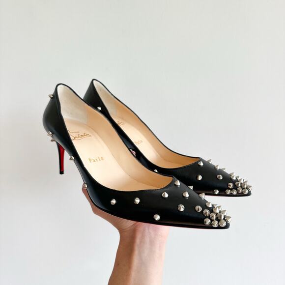 NEW Christian Louboutin Degraspike Studded Pumps Black - Picture 1 of 9